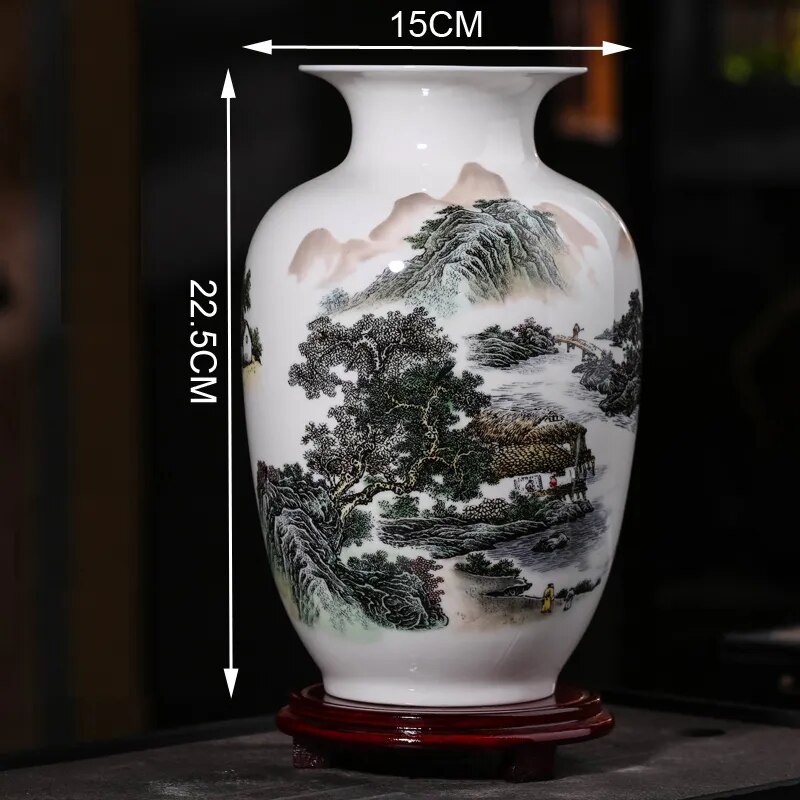 Bone China Flower Vase, Home Decor, Chinese Tradition Vases for Flowers, Ceramic Vase Decoration Home, Living Room
