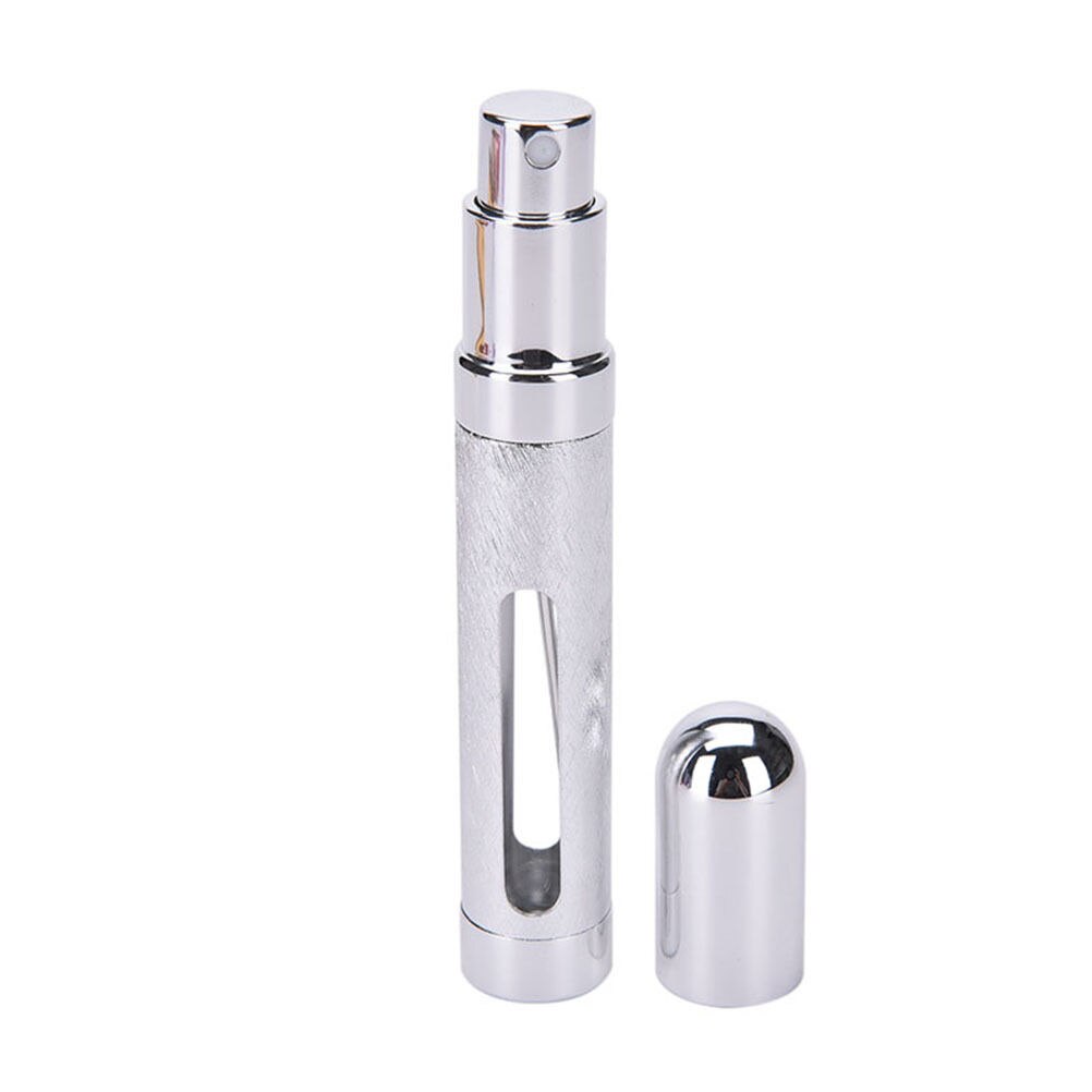 Pequeña Mini botella de Perfume vacía de 12ML, atomizador de Perfume de plástico recargable portátil, contenedor de viaje, 1 unidad: Sliver