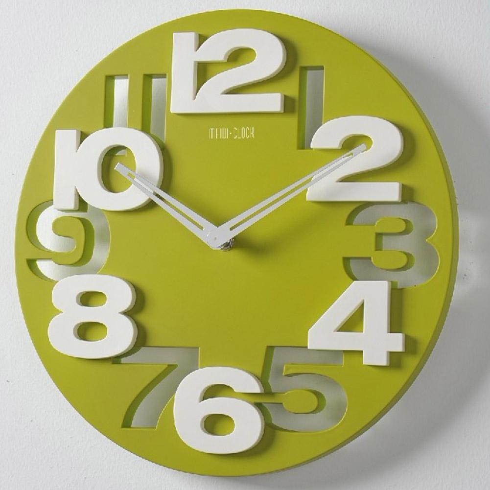 Stereo 3D Digitale Wanduhren modern Große Zauberstab Hängen Küche Wohnzimmer Uhr Dekor: Grün