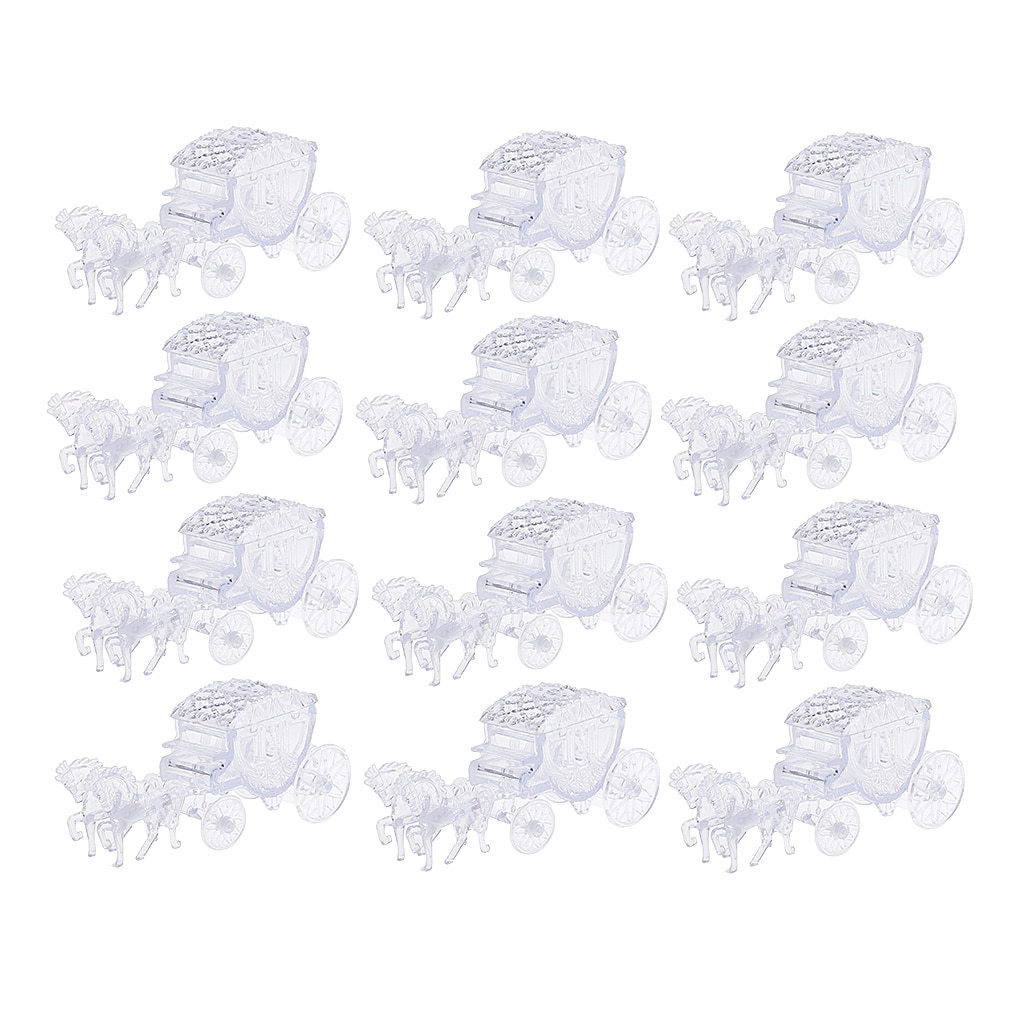 12 Stuks Clear Carriage Candy Dozen Sweets Verpakking Gunsten Boxes Plastic Container Voor Wedding Party Thuis