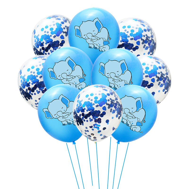 Baby Party Decoraties Leuke Olifant Ballonnen Baby Douche Olifant Banner Doop DIY Decor Oh Baby Jongen Meisje Verjaardag: 10pcs mix blue