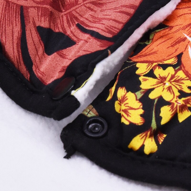 Ropa de invierno para perros, ropa de abrigo, Tops, plantas, flores chinas, estampado, ropa, suéter acolchado de algodón para perros, Parkas