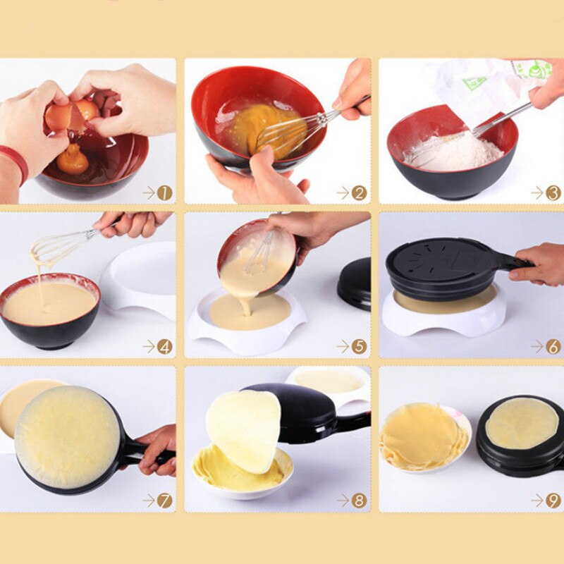Mini crêpière électrique Pizza crêpe cuisson casserole cuisine antiadhésive Biscuit gril chinois printemps rouleau Machine de cuisson
