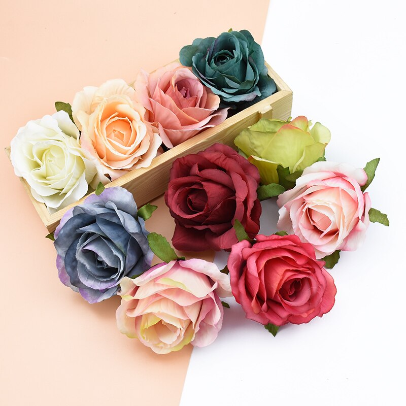 8CM zijden rozen bloem muur wedding home decoratie accessoires diy scrapbooking decoratieve bloemen kransen kunstbloemen