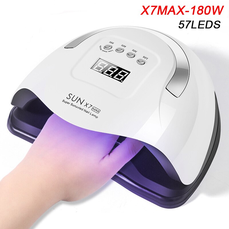 Lámpara UV LED V3 84/90W para secador de uñas, lámpara para manicura, 42 LED para secado de esmalte de Gel con pantalla LCD, herramienta para uñas con Interruptor táctil, novedad: X7 MAX-180W