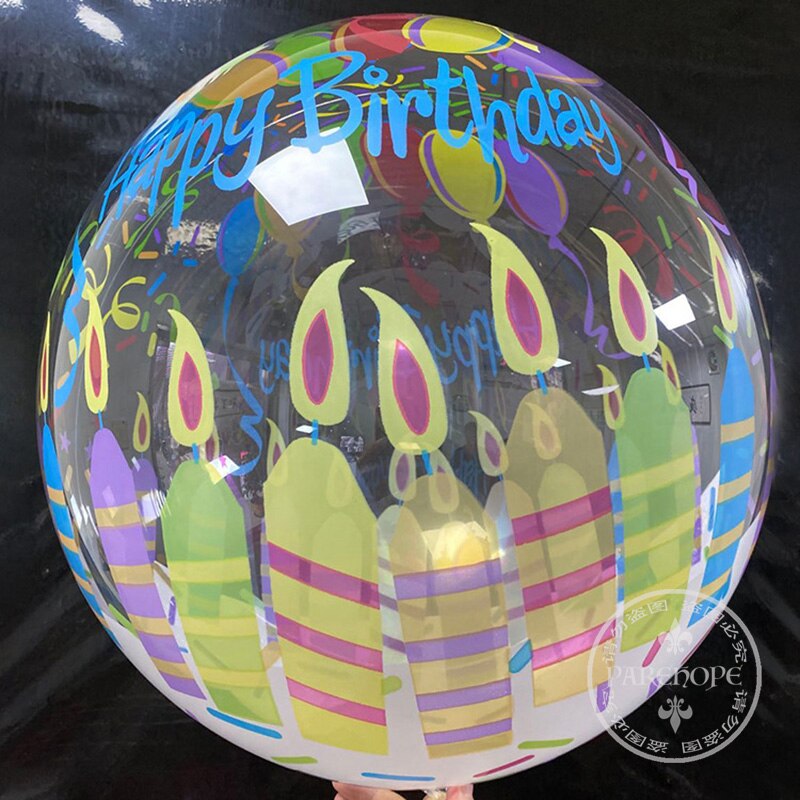 20 '' gennemsigtig pvc trykt heliumboble ballon oppustelige bobo balloner til bryllupsfødselsdagsfest baby shower dekoration: Trykt lys