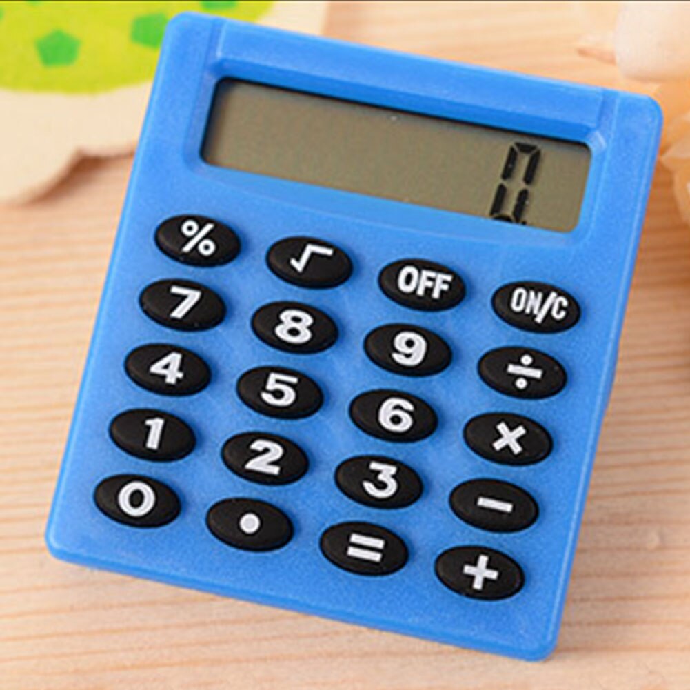 OFFIDIX Calculatrice De Bureau 12 Chiffres Grand Écran LCD – Double Alimentation Solaire + Pile, Boutons Oversize, Angle Inclinable, Bleu