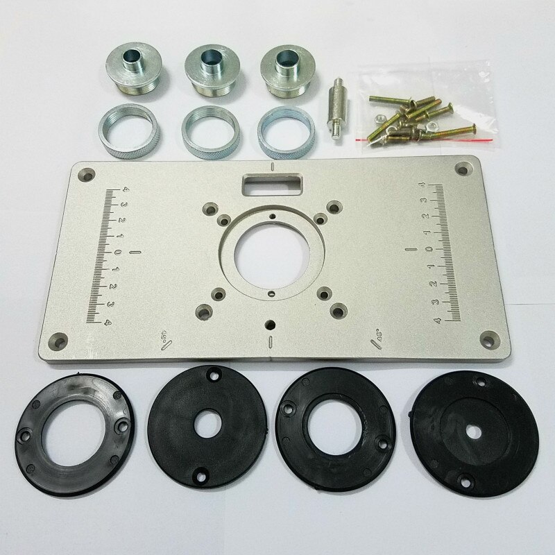 1 Stk/set 700C Aluminium Plaat 4 Stuks Insert Ringen Hout Router Tafel Voor Houtbewerking Trimmers Routers Diy Engrving Machine