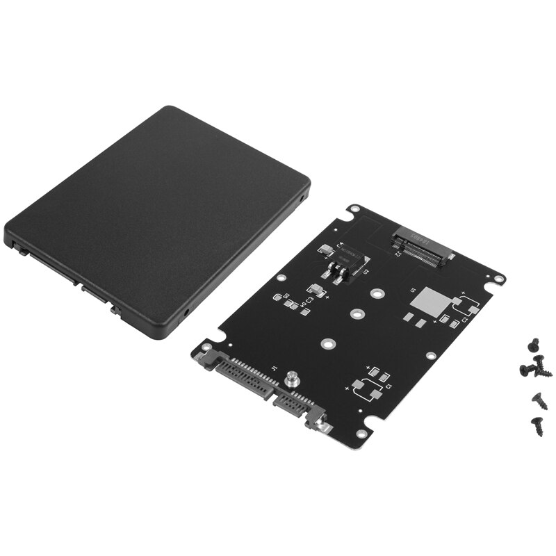 Black B + M key Socket 2 M.2 NGFF (SATA) SSD to 2.5 SATA Adapter Card with Case