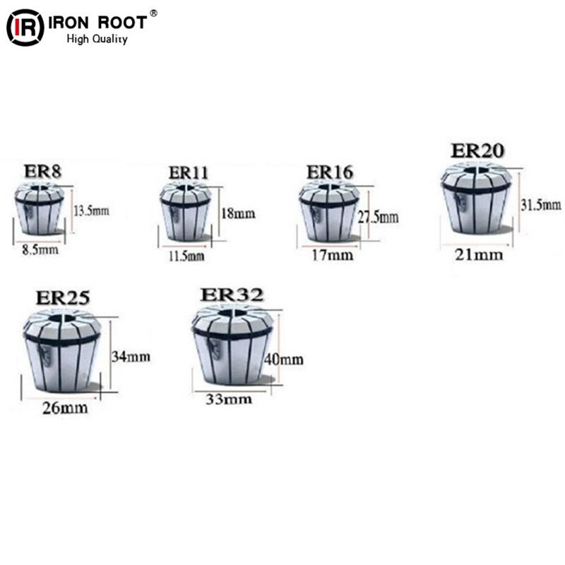 5pc High Precision ER16-6.0mm-10.0mm Collet Chuck For CNC Engraving Machine & Milling Lathe Tool