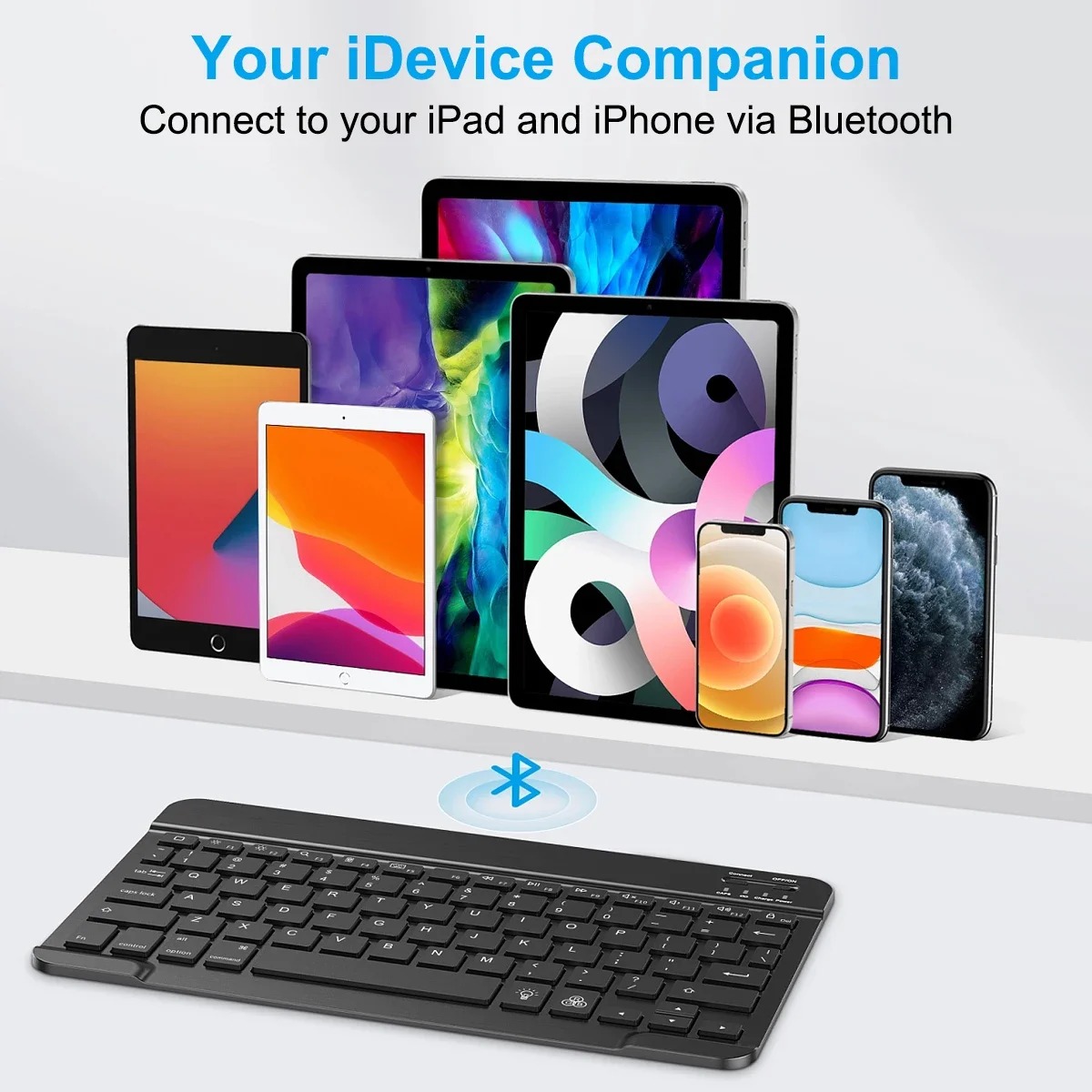 Ultradunne draagbare draadloze Bluetooth Universele Bluetooth-compatibele toetsenborddemper voor Android IOS Ipad Office Library School