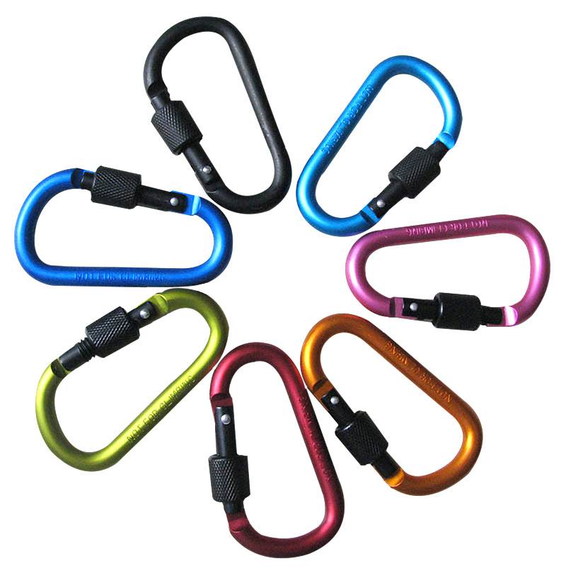 Aluminum Carabiner D-Ring Key Chain Clip Camping Keyring Snap Hook Outdoor Travel Kit