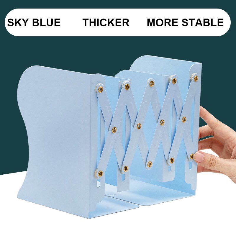 Support de rangement de livres rétractable pour étudiants, et pliable, pour papeterie de bureau et d'école: blue (19.2x50cm)
