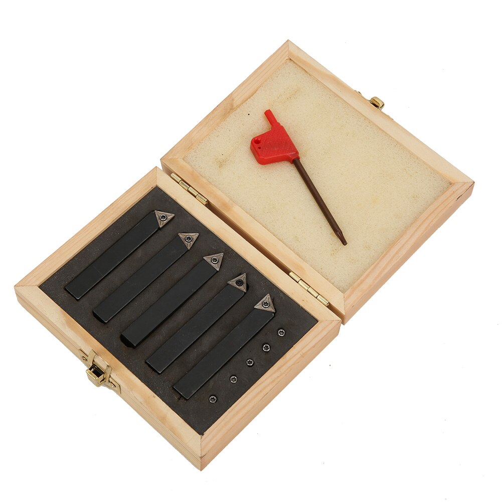 Wood Lathe 5Pcs 3/8in Indexable Turning Tool Set Cemented Carbide Machining Lathes Cutting Facing Tools lathe