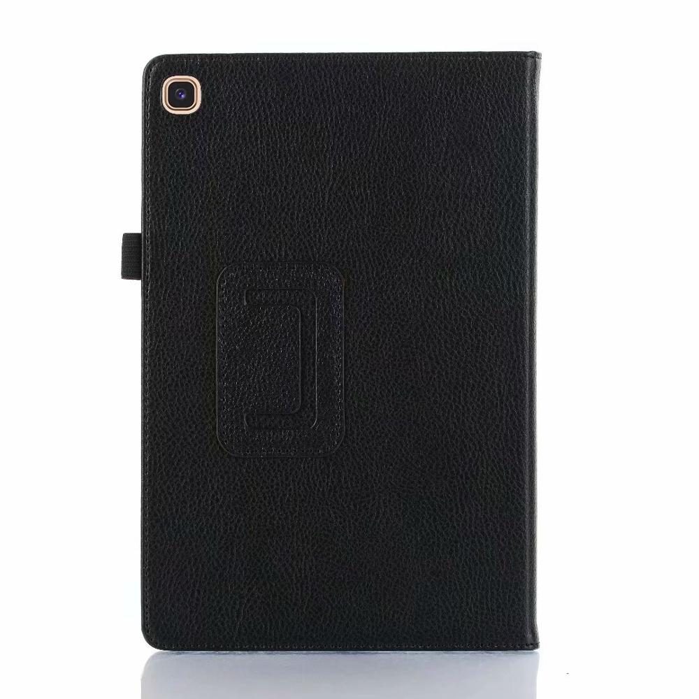 Litchi Pattern PU Leather Case for Samsung Galaxy Tab S5E 10.5 Tablet Cover for Release 10.5 Inch Tab S5E Folio Coque Cases: Black