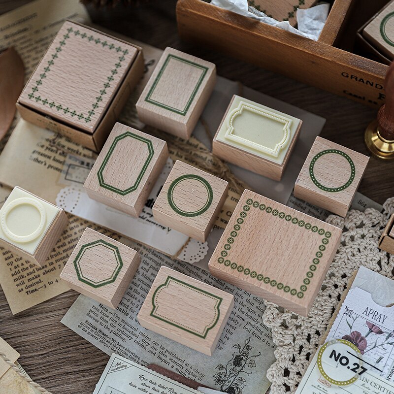 Marco Vintage INS Style etiquetas decoración sello sellos de goma madera para Scrapbooking papelería DIY Craft ESTAMP estándar