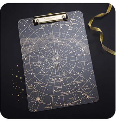 Acryl Transparent Star Sky File Clip Board North Star Map A4 Test Paper Clip Writing Pad Paint Pad Board File Fold