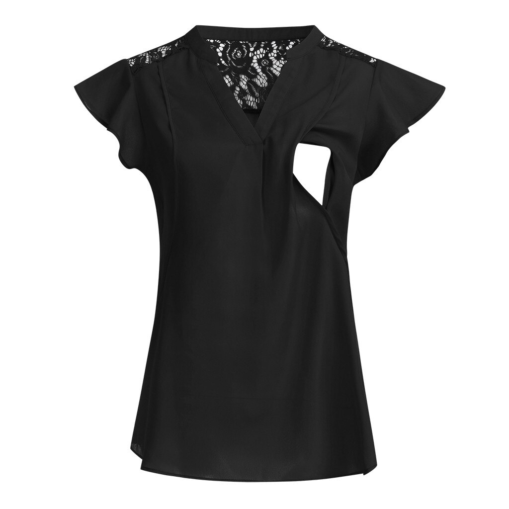 Striped Maternity T-shirts Long Sleeve Nursing Breastfeeding