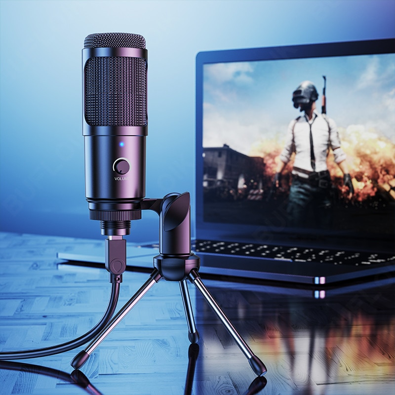 Metalen Usb Condensator Opname Microfoon Gaming Voor Laptop Windows Cardioid Studio Opname Zang Voice Skype Chatten Podcast