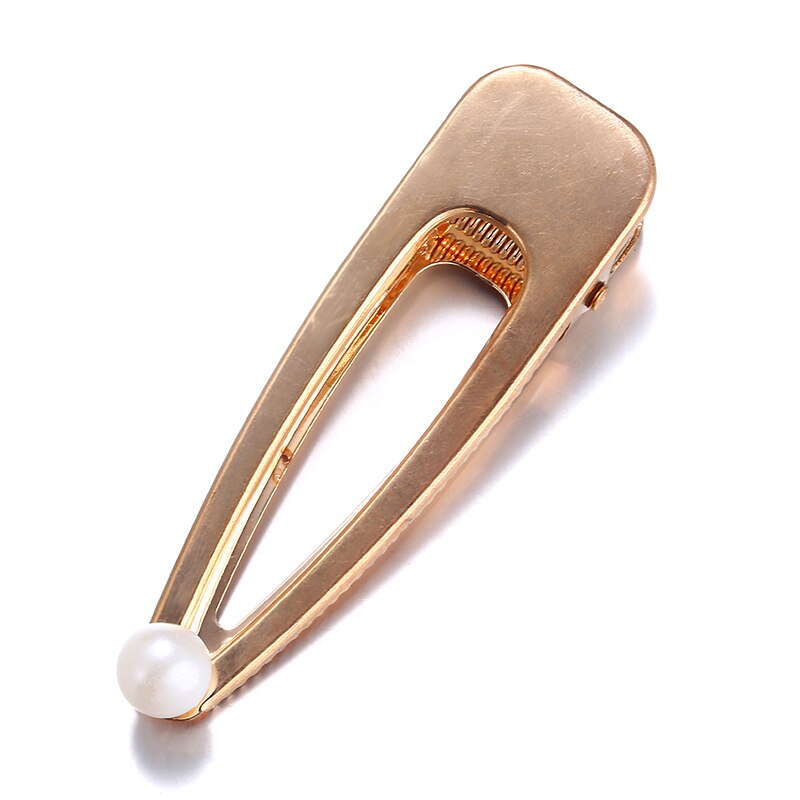 Pearl Hair Clip for Women Korean Snap Barrette Stick Hairpin Hair Styling Accessories Hair Pins: F001E1