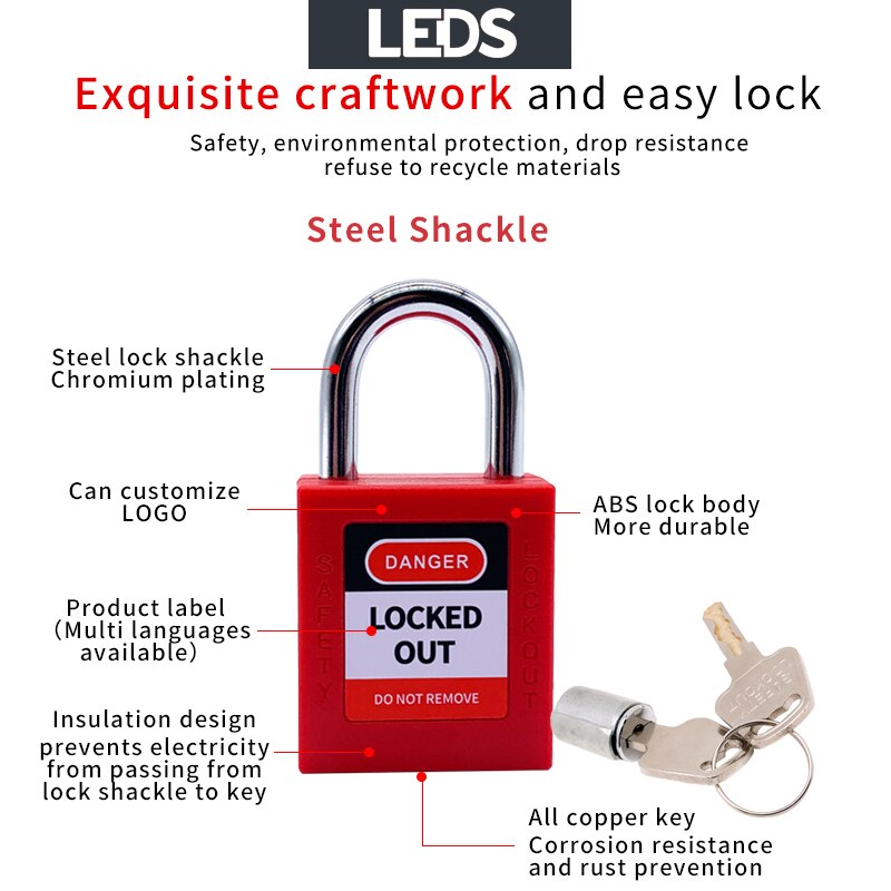 Lockout Tagout Lock, Juego De 5 Unidades, 38 Mm, De Nailon, | Cuotas