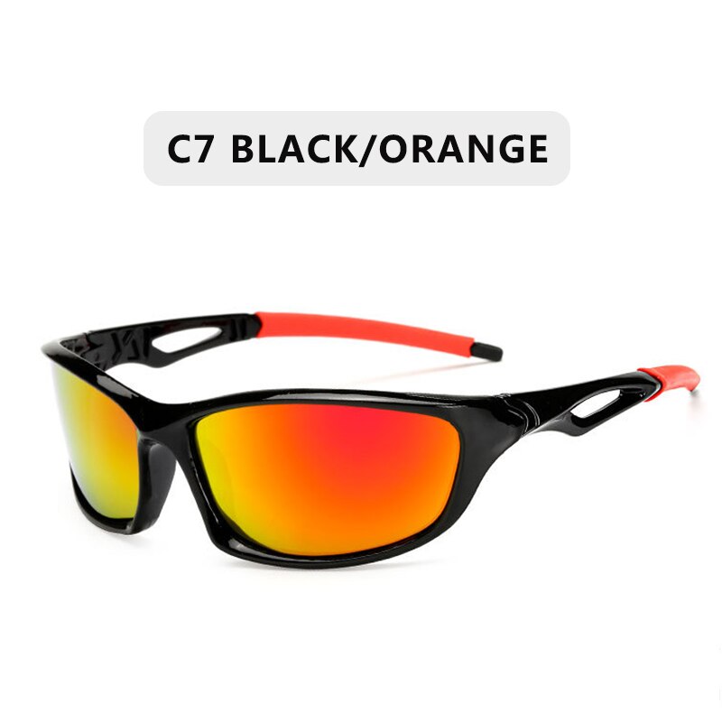 Polarized Sunglasses Men Brand Square Sports Sun Glasses for Men Driving Fishing Black Frame Goggle UV400: C7