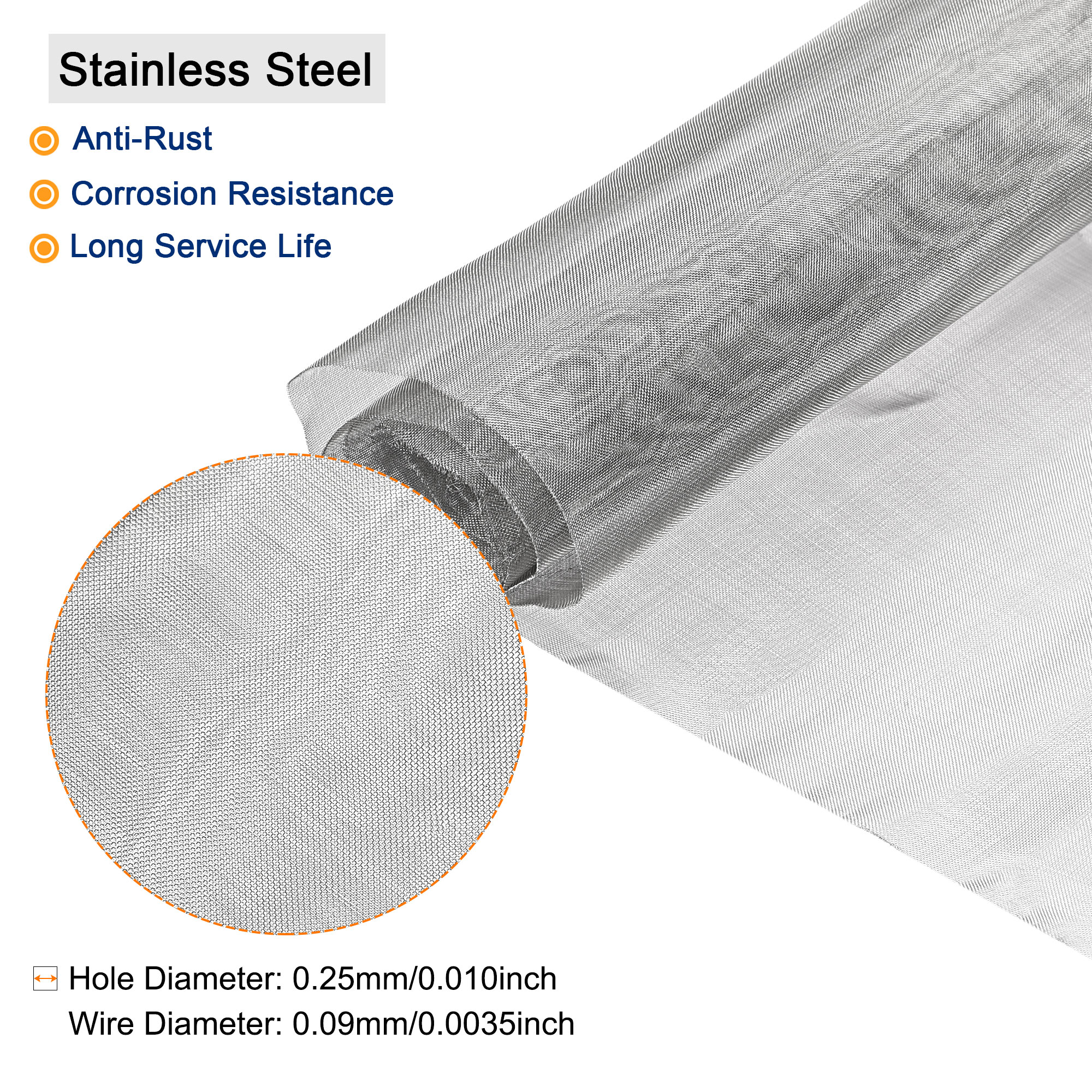 Uxcell Stainless Steel Metal Window Screen Mesh Woven Wire Mesh 24x12inch 80 Mesh Filtration Cloth for Home, Pack of 1