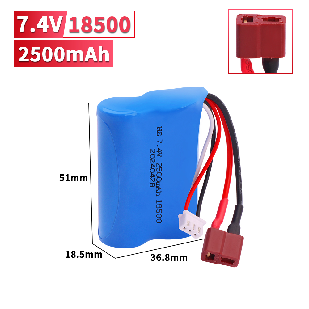 18500 2500 mAh 7.4 V batterij met Oplader Voor HBX 16889 16889A 16890 16890A SG1601 SG1602 1/16 RC vrachtwagen/auto onderdelen Batterij