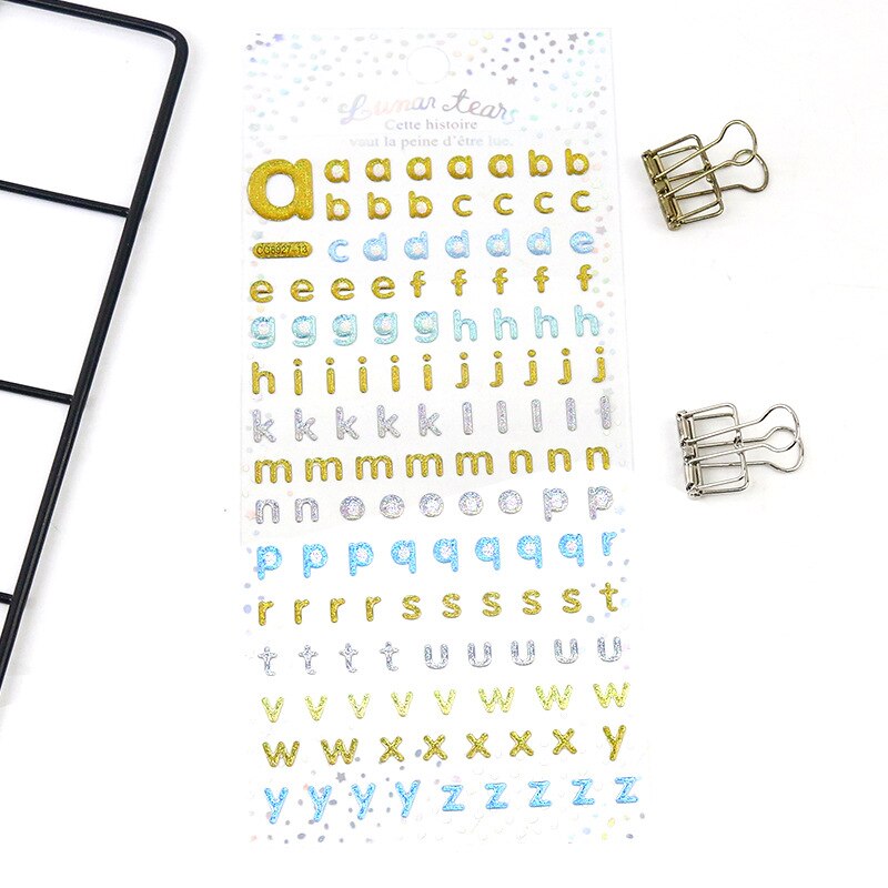 Kristall drei-dimensional kleber transparent aufkleber Blitz-nette Digital Englisch frische Hand buch dekoration aufkleber: Kristall Englisch-02
