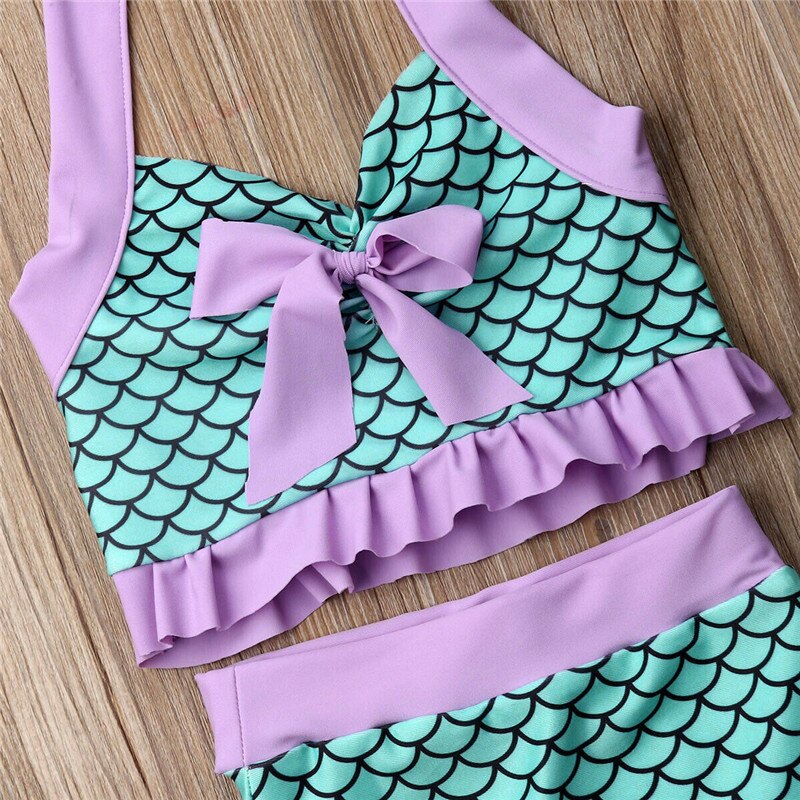 Girls Swimwear Summer Ruffle Swimsuit Bikini Set Kids Swimming Costume Beach Bathing Suit Girls Swimsuit Children Bikini