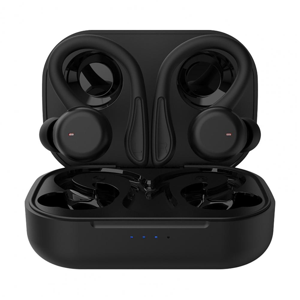 Bluetooth-kompatibel Kopfhörer Ohr Haken Touch Control IPX6 Wasserdichte Drahtlose Ohrhörer Sport Headset Laufen: WHITE