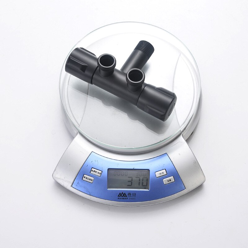 G1/2 Brass Black Multi-function Angle Valve Double Switch Dual Control Water Valve One Into Two Out Of The Diverter Valve Faucet