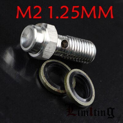 Universele 1.0Mm/1.25Mm Afvoer Olie Schroef Motorfiets Uitlaat Schroef Afvoer Banjo Bout Voor Remklauw/Tubing slang/Hoofdremcilinder: M2-1.25MM