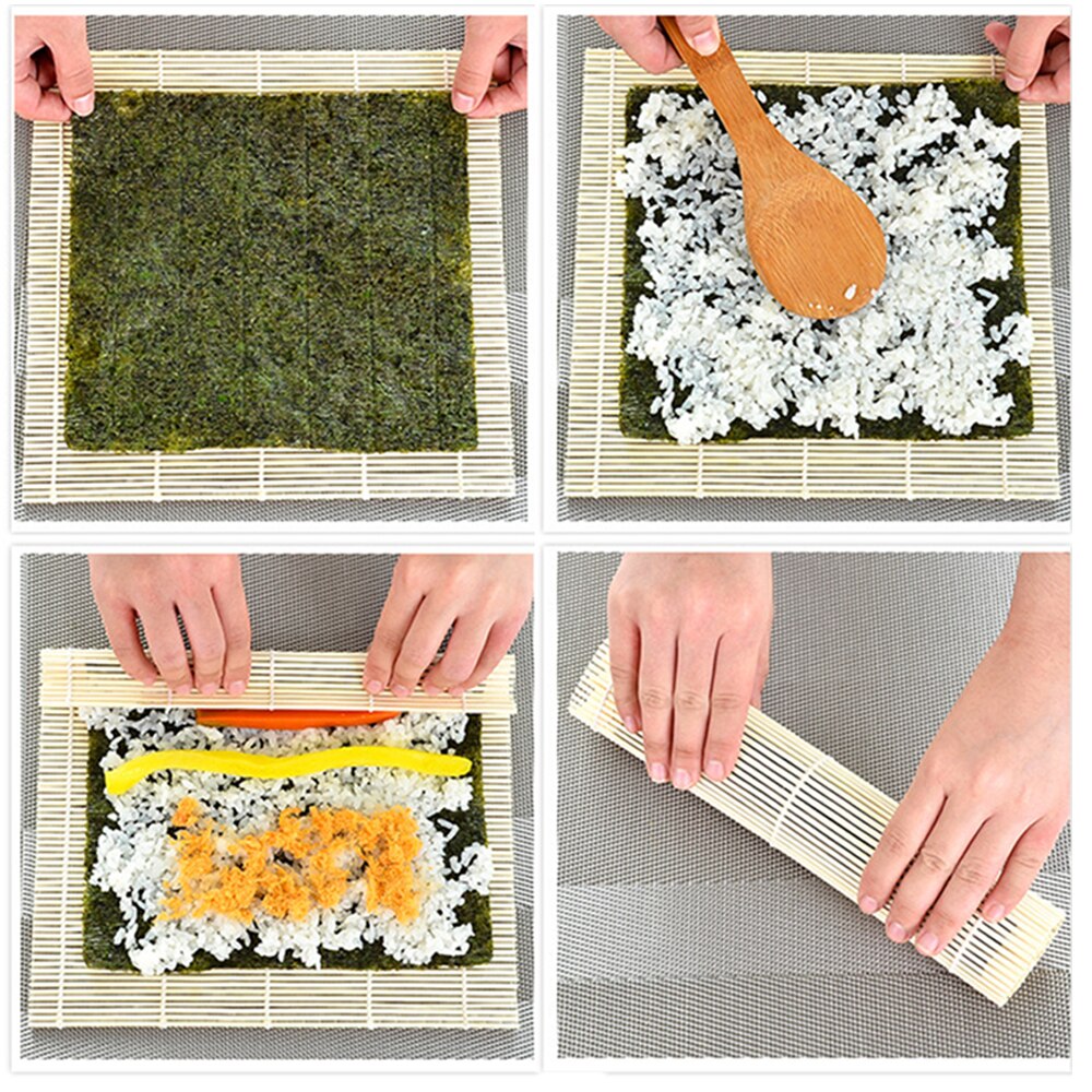 Bamboo Sushi Rolling Bamboo Sushi Mat Japan Rice Roller Hand Maker Kitchen Onigiri Rice Roller Japanese Sushi Roller