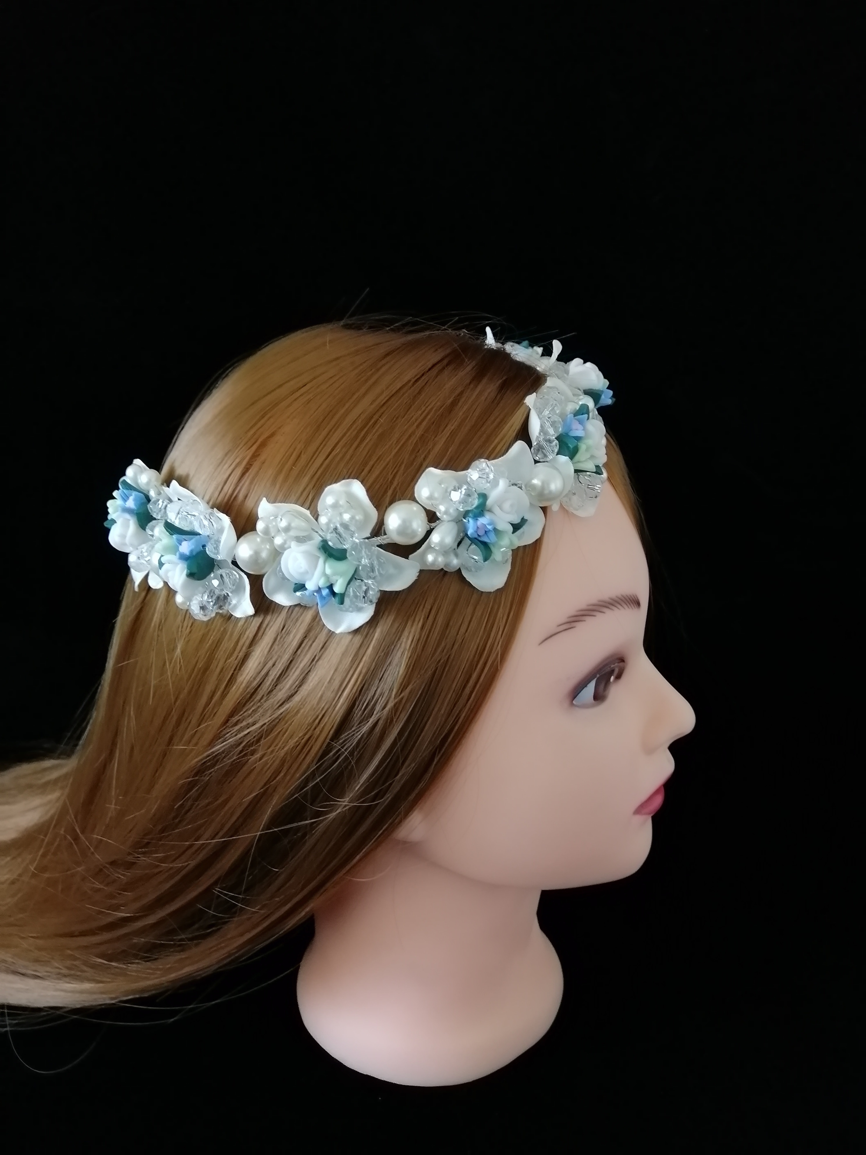 Blomsterpige tiara krystal tiara bryllup hovedbeklædning rhinsten diadem rhinsten første nadver tiara marah blomsterpige tiara