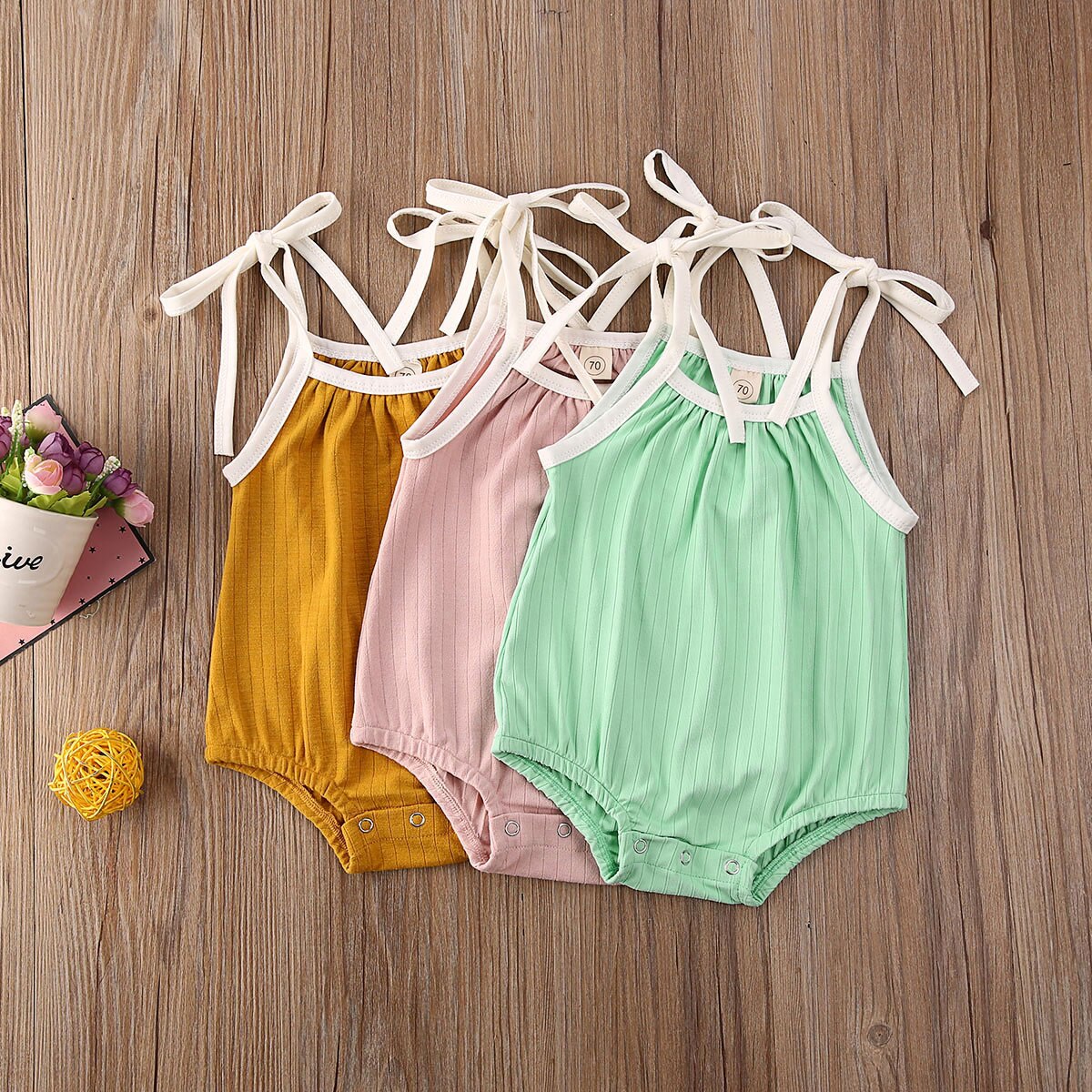 Baby Summer Clothing Toddler Baby Girl Kid Clothes Sling Romper Jumpsuit Strap Solid Sunsuit Outfit Tops 0-24M