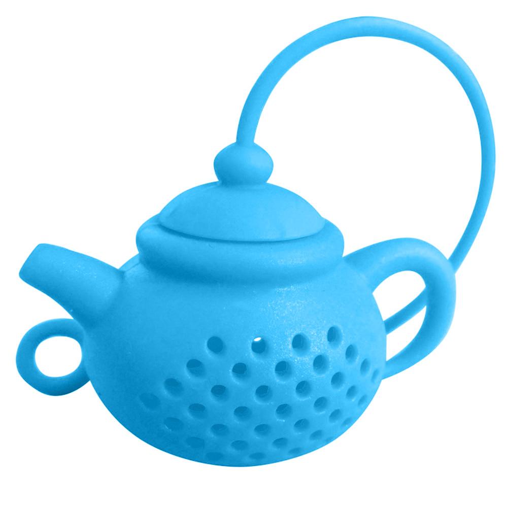 1Stck Kreative Teekanne-bilden Tee-ei Sieb Silikon Tee Tasche Blatt Filter Diffusor Teegeschirr Teekanne Zubehör Küche Gerät: Blau