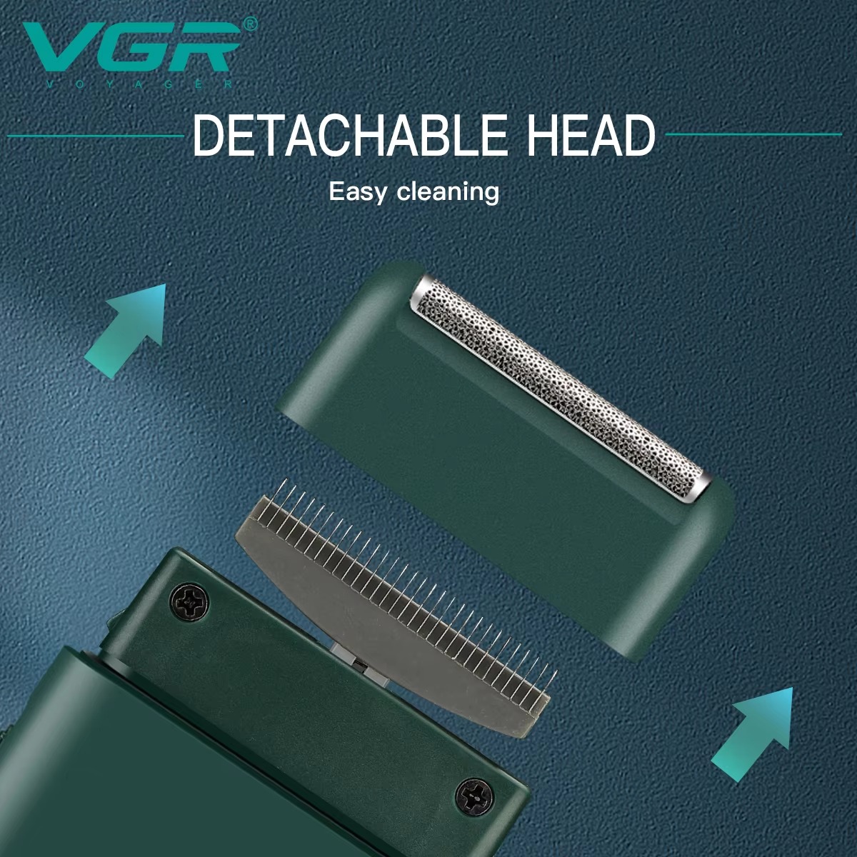 VGR Scheerapparaat Professioneel Baard Trimmer Oplaadbaar Scheermessen Reciprocating Folie Scheerapparaat Draagbaar Mini Dubbel Blad Scheerapparaat Mannen V-390