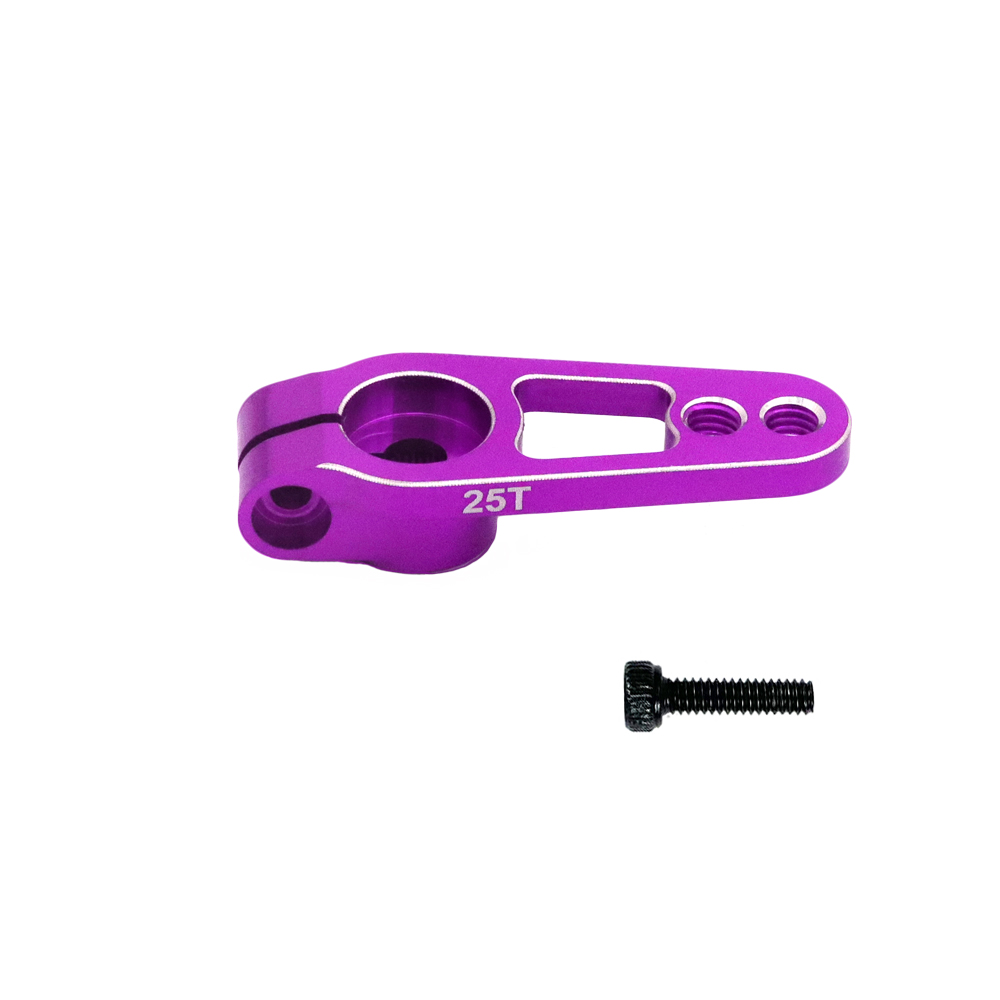 Brazo de bocina Servo de aluminio 25T, abrazadera de dirección M3 estriada de 25 dientes para motores Futaba Savox Power HD Sakura D4 RC MG995 MG946R MG996R: Morado