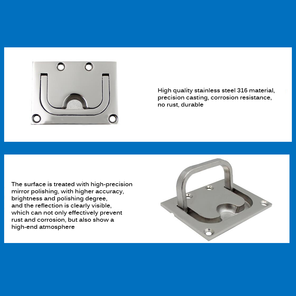 Hatch Pull Deck Cover Handle Corrosion Resistant Lifting Stainless Steel Boat Hardware Accessories Locker Ring Floor Buckle
