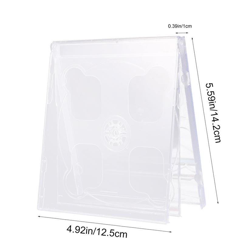 5 st dubbel cd juvelfodral med monterad genomskinlig bricka standard tom klar utbytes dvd-fodral portabel cd-paketfodral