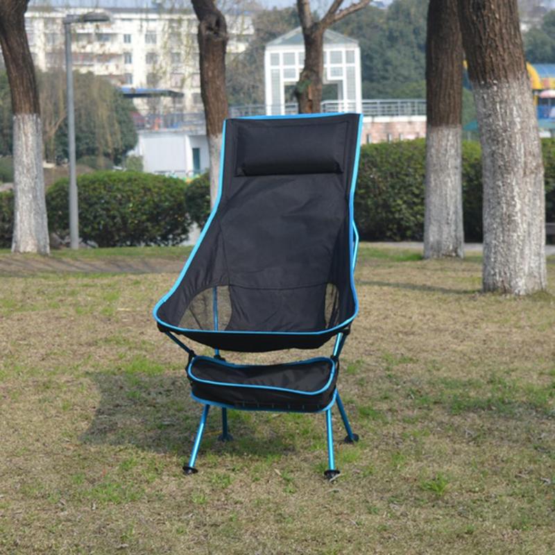 Lounge strandstol ultralet udendørs campingstol bærbar fiskeri ryglæn sammenfoldelig picnic sæde have kontor hjemmemøbler