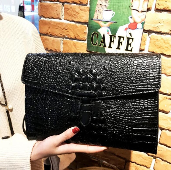 Neue Frauen Krokodil Bote Tasche Leder Hülle Tasche Kleine Schulter Tasche Für Weibliche Jahrgang Schulranzen Kupplung Handtasche