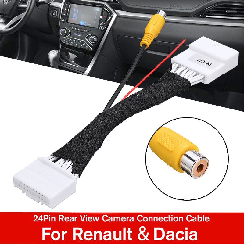 Voor Renault Stepway Vivaro Dacia Sandero 24Pin Originele Video Input Switch Reverse Parking Camera Rca Adapter Kabel Mayitr