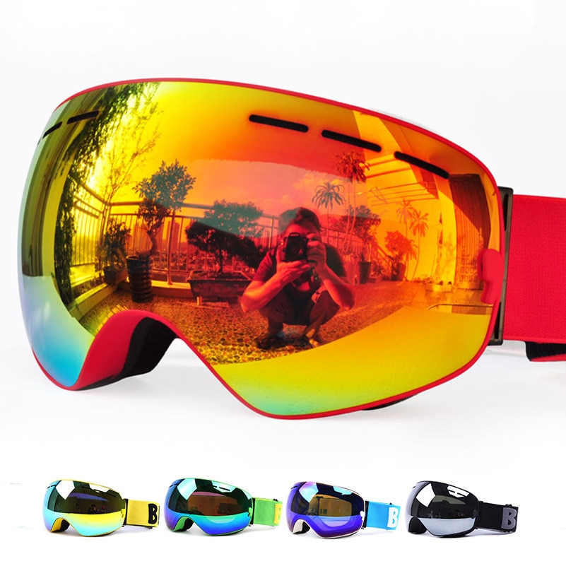 GOG-3100 Doppel schichten UV400 Anti-nebel polarisierte Ski brille für männer frauen große Ski maske gläser für skifahren Helm schnee snowboard