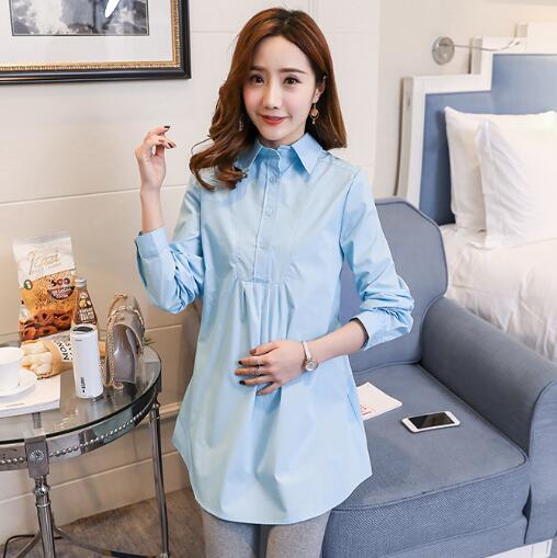 Chemise manches longues en tissu maternité