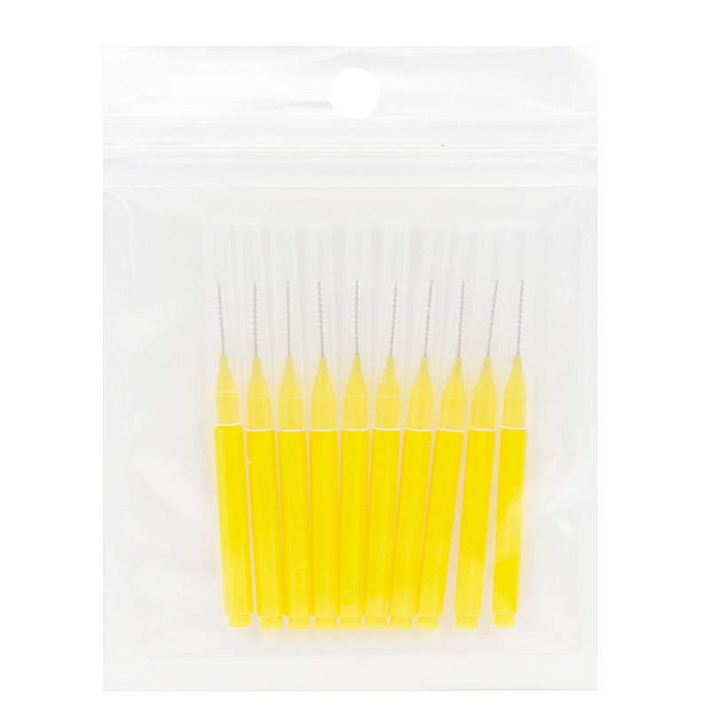 50 Stuks Interdentale Borstels Gezondheidszorg Tanden Whitening Interdentheelkundige Reiniger Orthodontische Tandborstel Mondhygiëne Tools: YELLOW