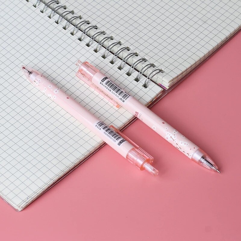 3 pcs/lot 0.5mm Fresh Japanese Sakura Kawaii Mechanical Gel Pens Stationery Pens for School Office Writing Supplies