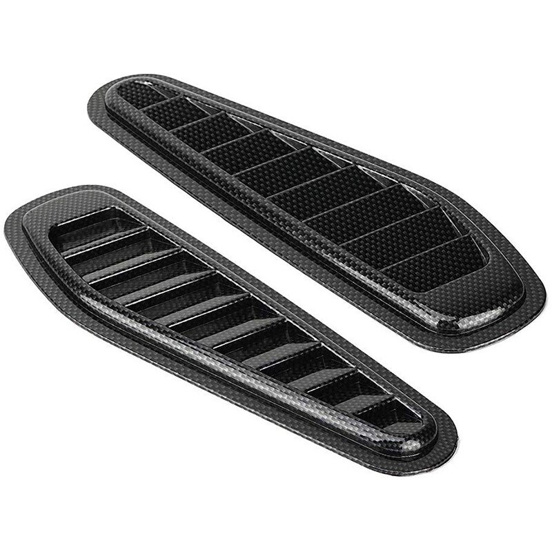 Car Air Flow Intake Cover, Car Air Flow Intake Decorative Scoop Bonnet Vent Hood Cover Universal Carbon Fiber Style Auto Car Dec
