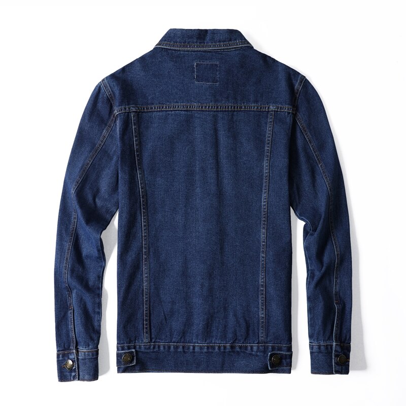 Høst jeansjakke i bomull herre uformelt ensfarget jakkeslag enspent denimjakke herre slank passe herrejakker